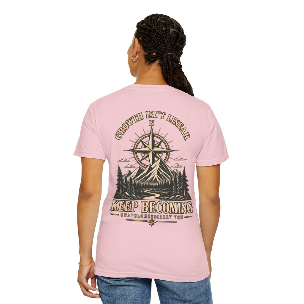 Keep Becoming Unisex Graphic Tee | Vintage Mountain Compass Shirt | Becoming Co.
