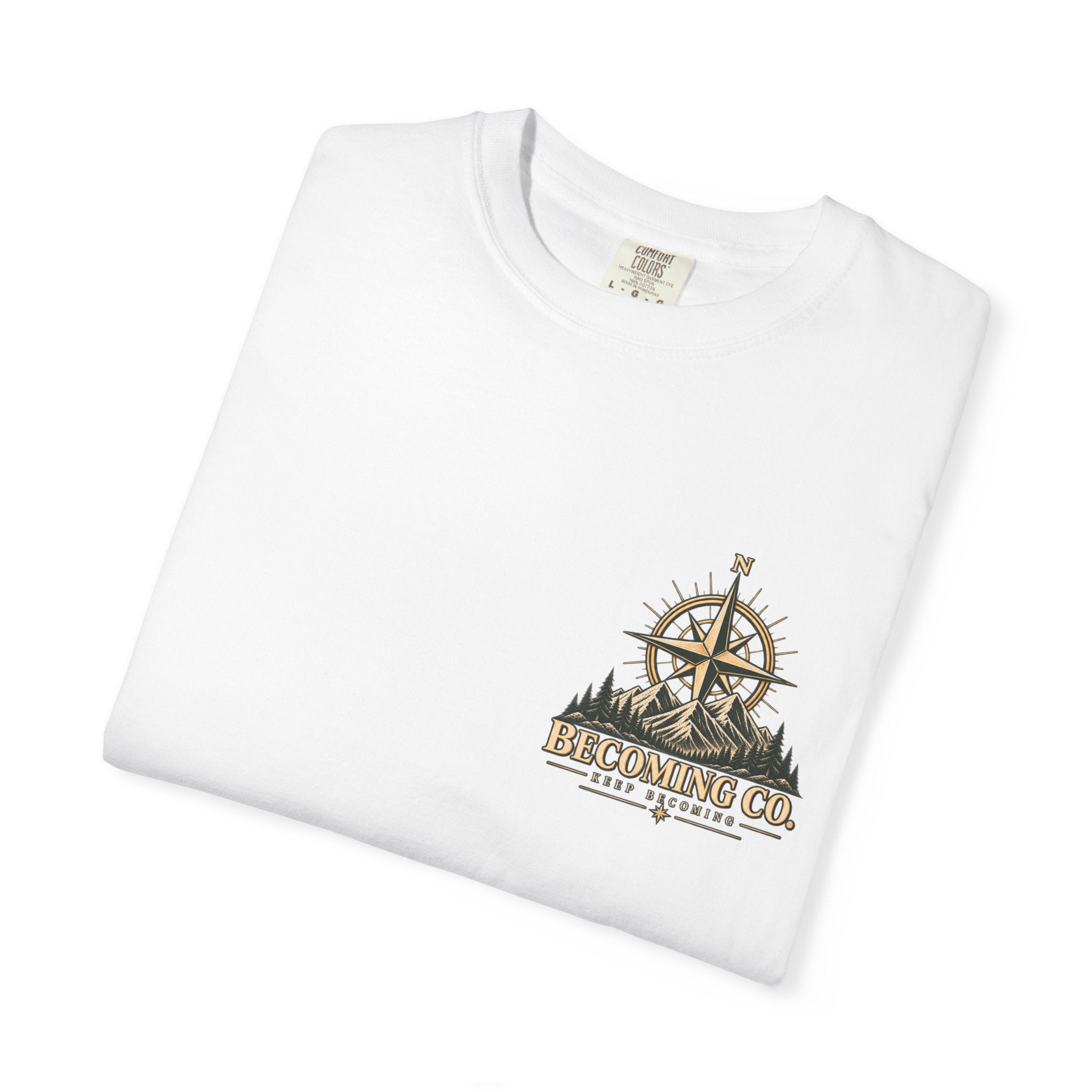 Keep Becoming Unisex Graphic Tee | Vintage Mountain Compass Shirt | Becoming Co.