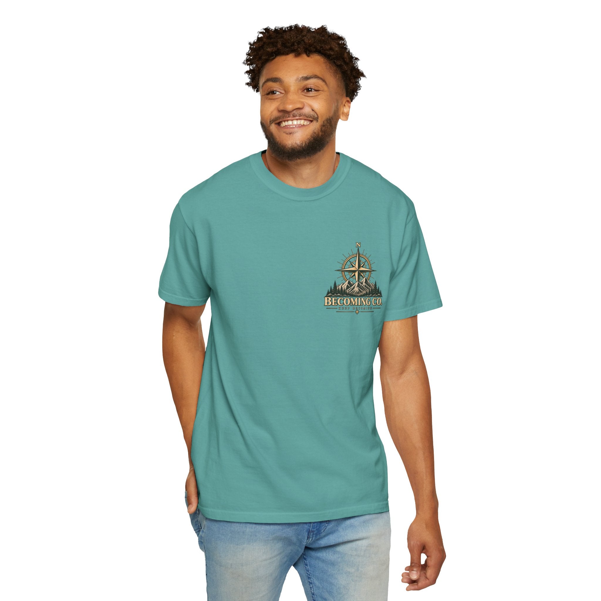 Keep Becoming Unisex Graphic Tee | Vintage Mountain Compass Shirt | Becoming Co.