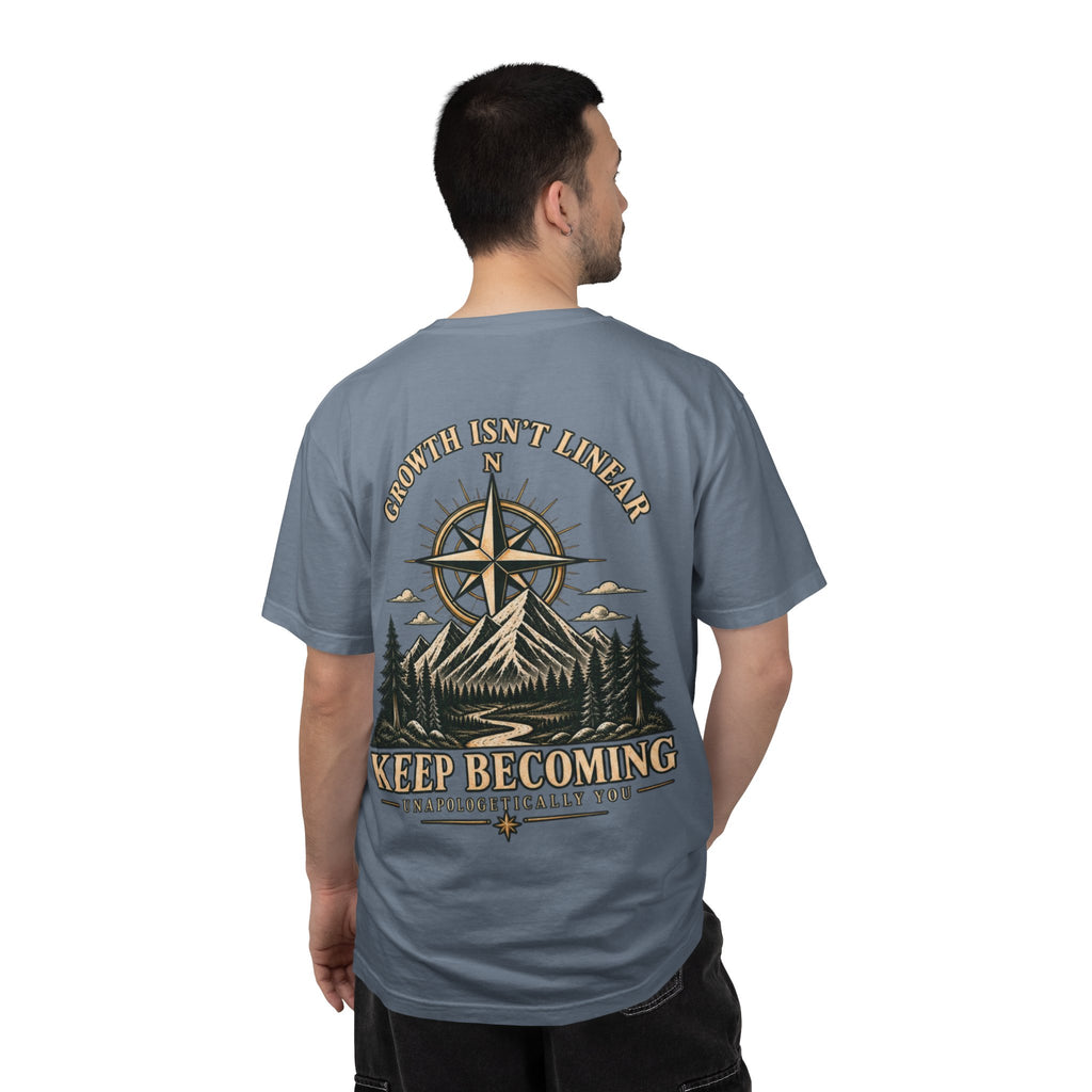 Keep Becoming Unisex Graphic Tee | Vintage Mountain Compass Shirt | Becoming Co.