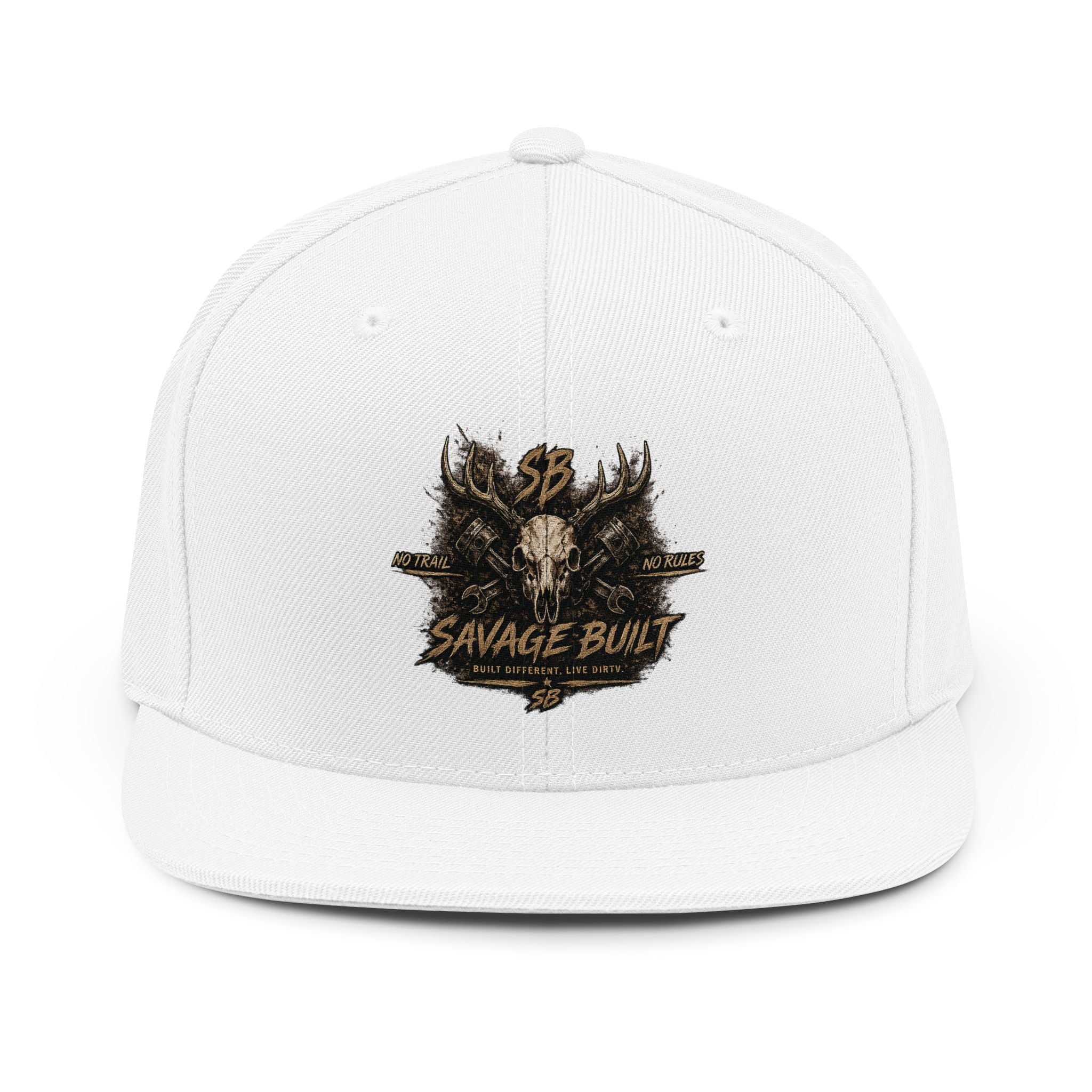 Savage Built Hat | Deer Skull Antler Snapback | Country Trucker Cap | Hunting Hat | Outdoor Streetwear Cap