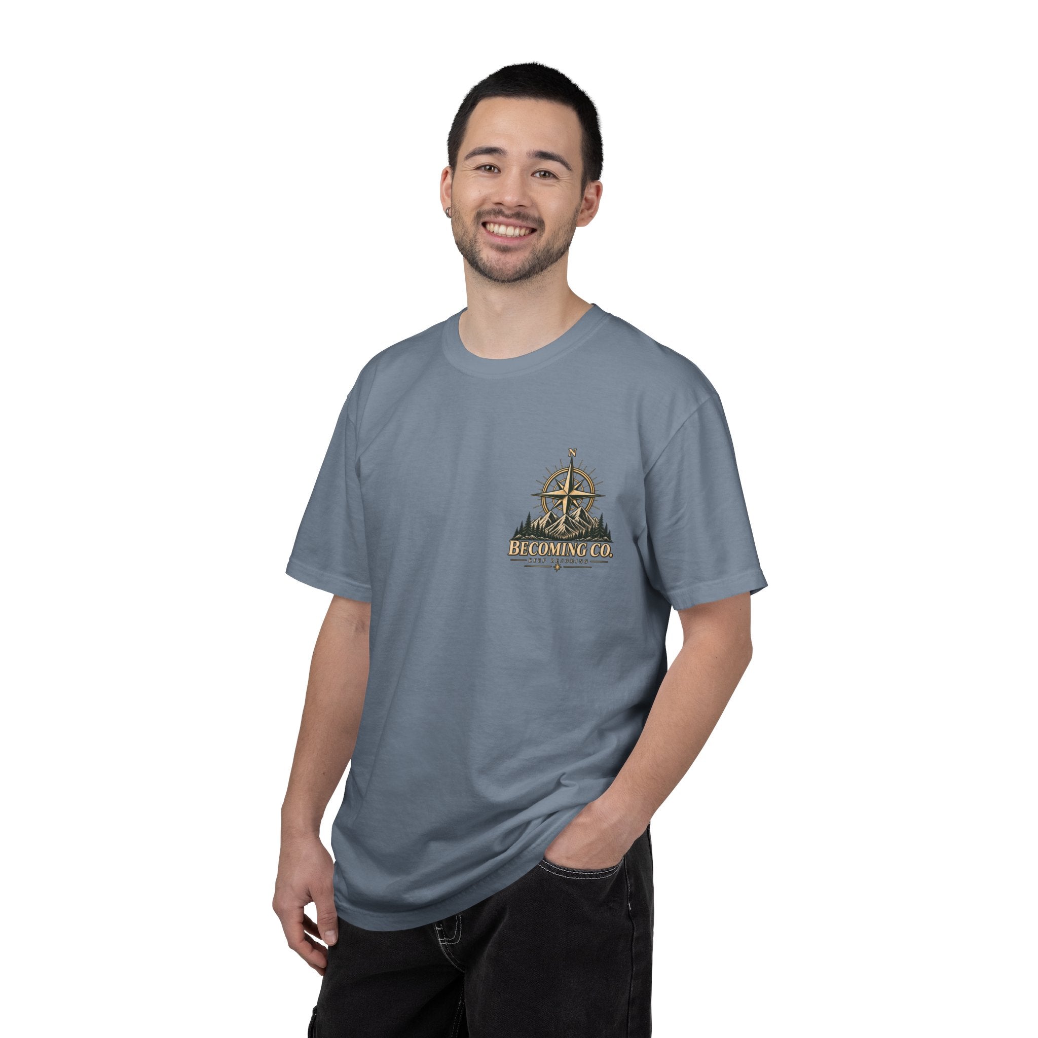 Keep Becoming Unisex Graphic Tee | Vintage Mountain Compass Shirt | Becoming Co.