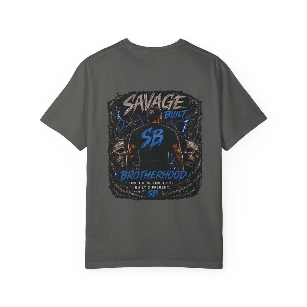 Savage Built Brotherhood T-Shirt | Men’s Graphic Tee | Streetwear Back Print Shirt | SB Logo Tee | Built Different Apparel