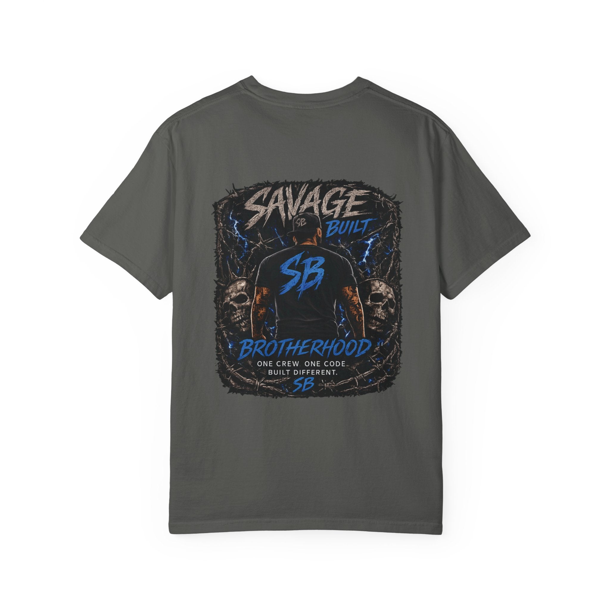 Savage Built Brotherhood T-Shirt | Men’s Graphic Tee | Streetwear Back Print Shirt | SB Logo Tee | Built Different Apparel