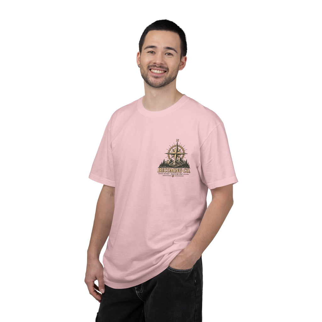 Keep Becoming Unisex Graphic Tee | Vintage Mountain Compass Shirt | Becoming Co.