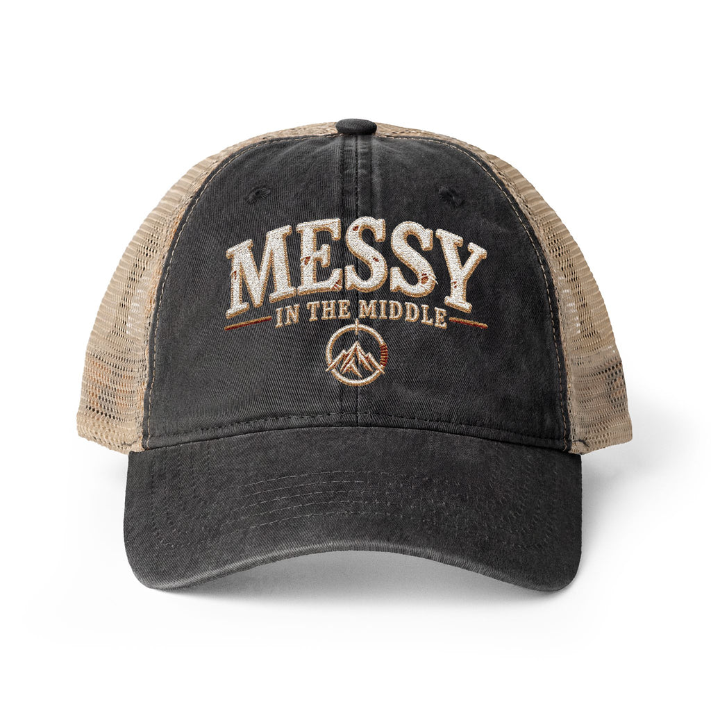 Messy in the Middle Washed Trucker Hat | Becoming Co.