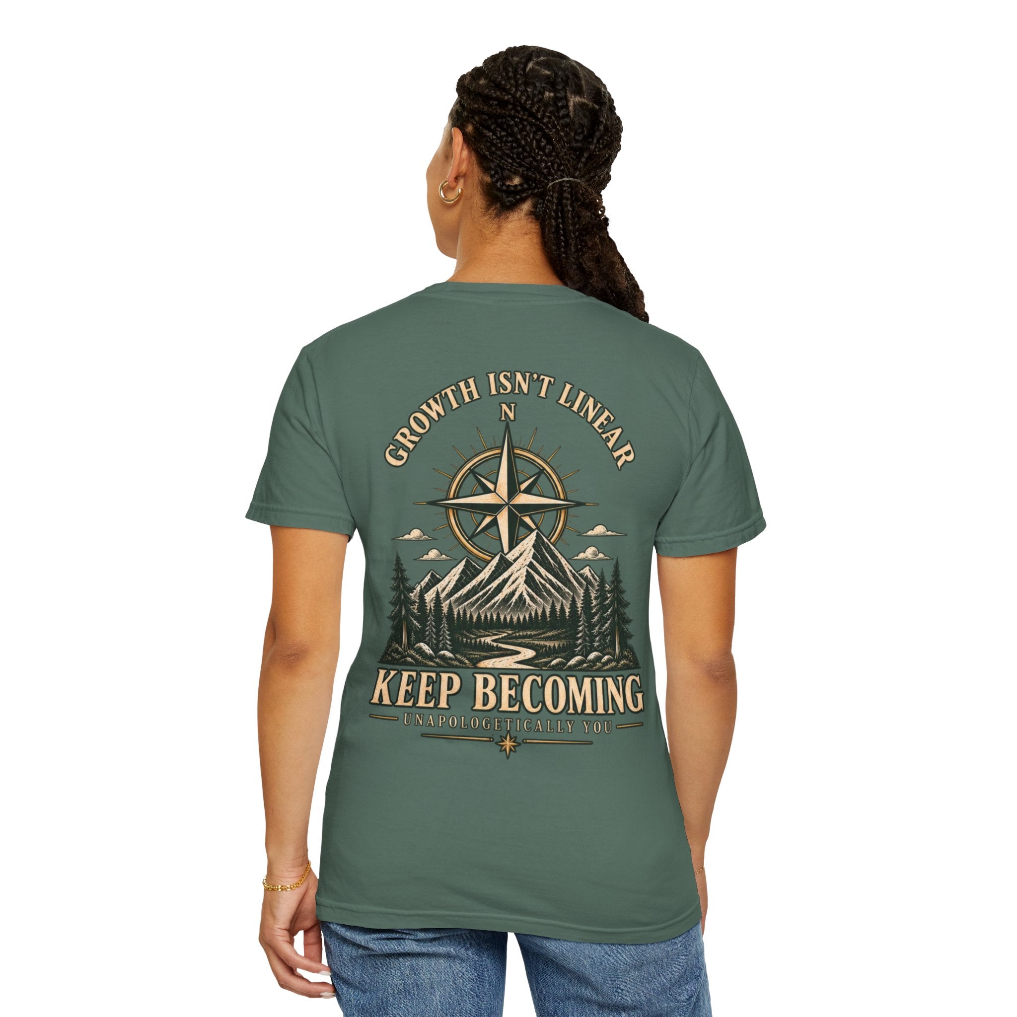 Keep Becoming Unisex Graphic Tee | Vintage Mountain Compass Shirt | Becoming Co.