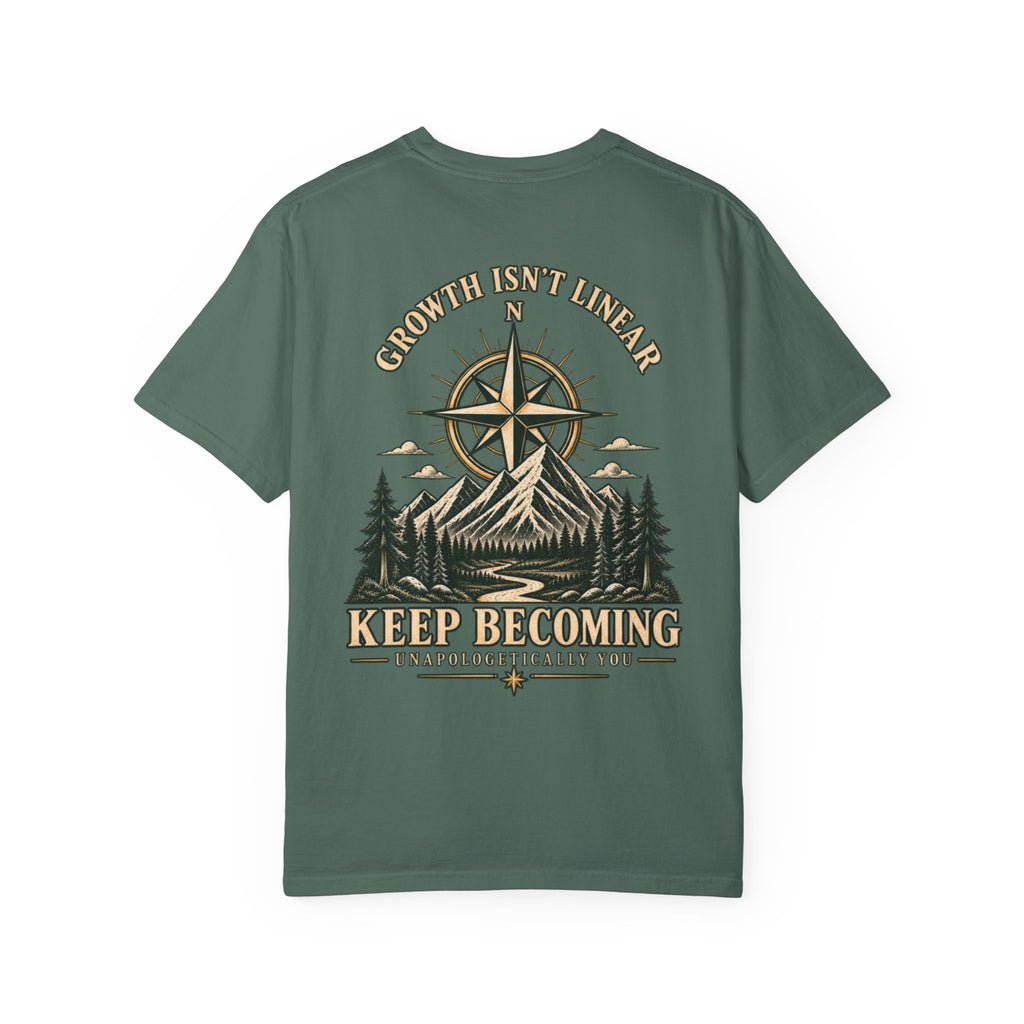Keep Becoming Unisex Graphic Tee | Vintage Mountain Compass Shirt | Becoming Co.