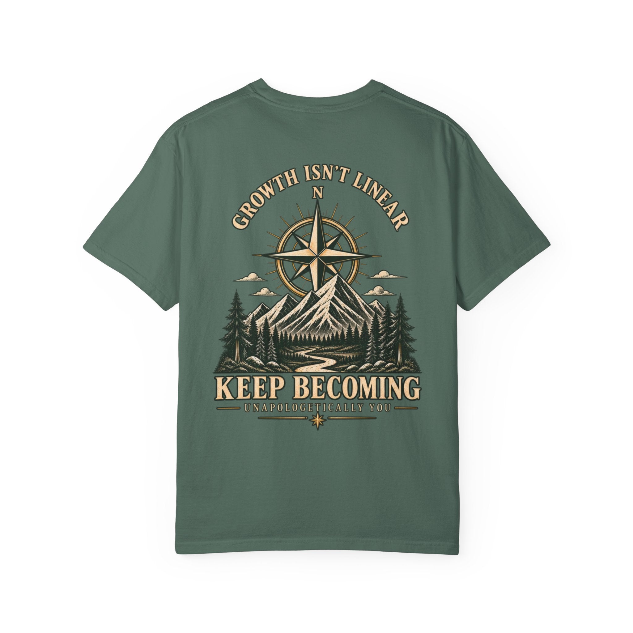 Keep Becoming Unisex Graphic Tee | Vintage Mountain Compass Shirt | Becoming Co.