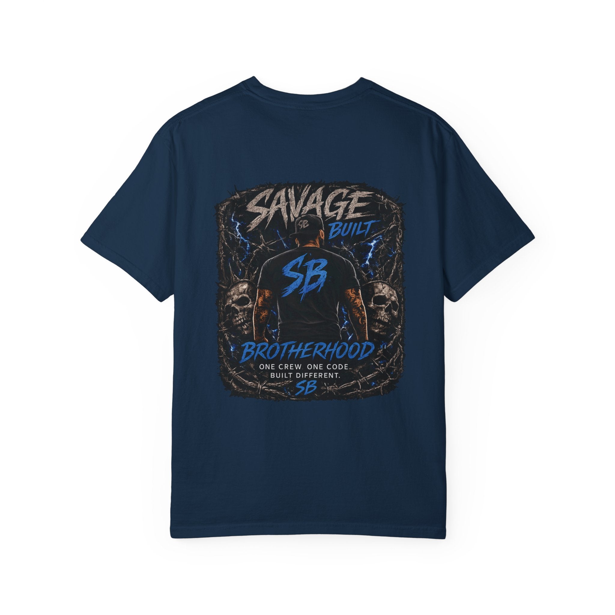 Savage Built Brotherhood T-Shirt | Men’s Graphic Tee | Streetwear Back Print Shirt | SB Logo Tee | Built Different Apparel