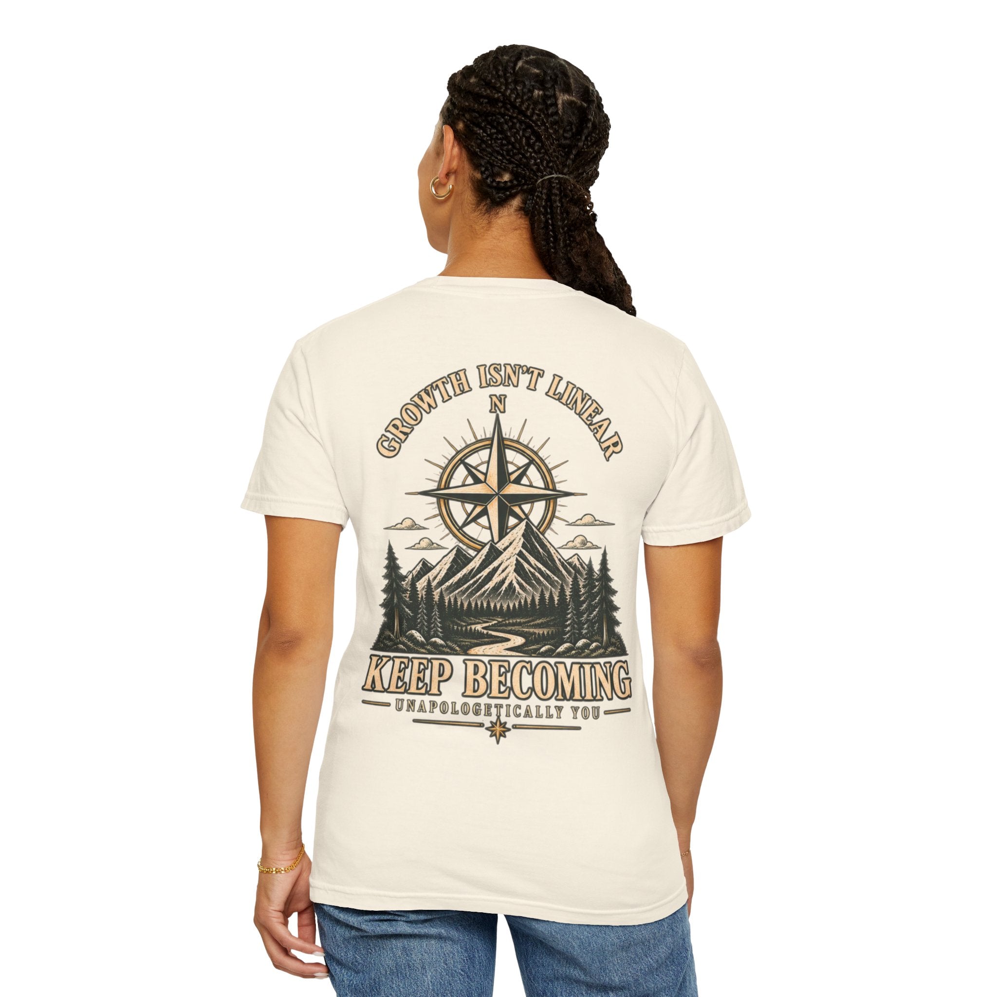 Keep Becoming Unisex Graphic Tee | Vintage Mountain Compass Shirt | Becoming Co.