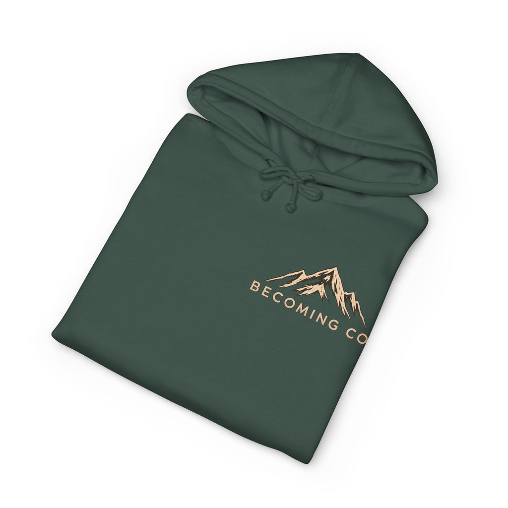 Becoming Co. Keep Becoming Mountain Compass Hoodie | Rugged Outdoor Unisex Hoodie