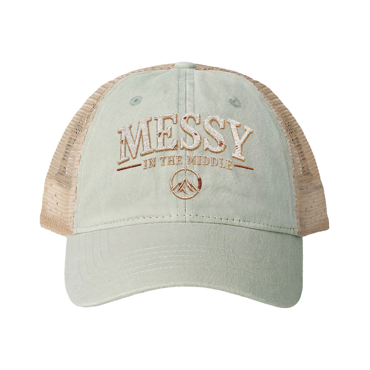 Messy in the Middle Washed Trucker Hat | Becoming Co.