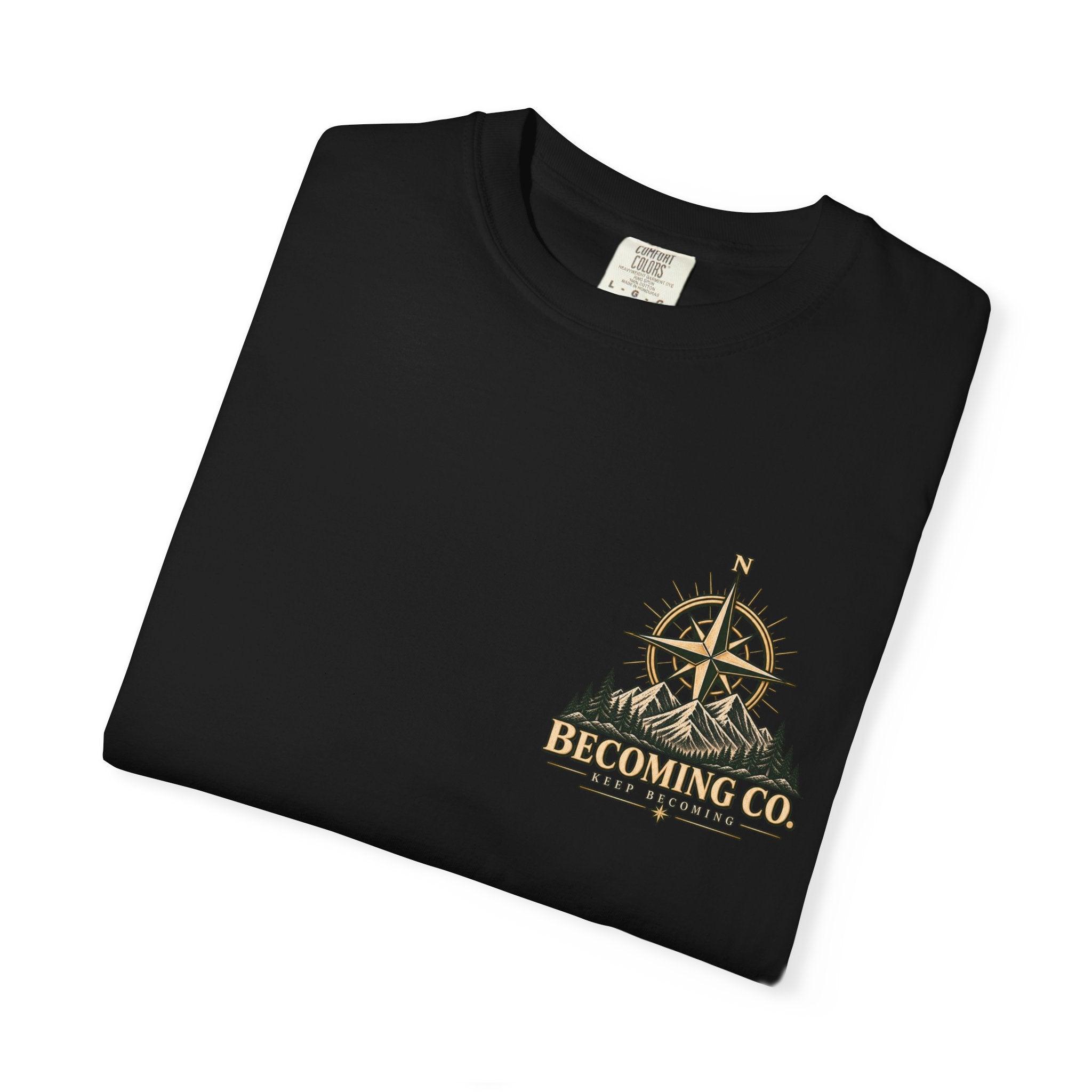 Keep Becoming Unisex Graphic Tee | Vintage Mountain Compass Shirt | Becoming Co.