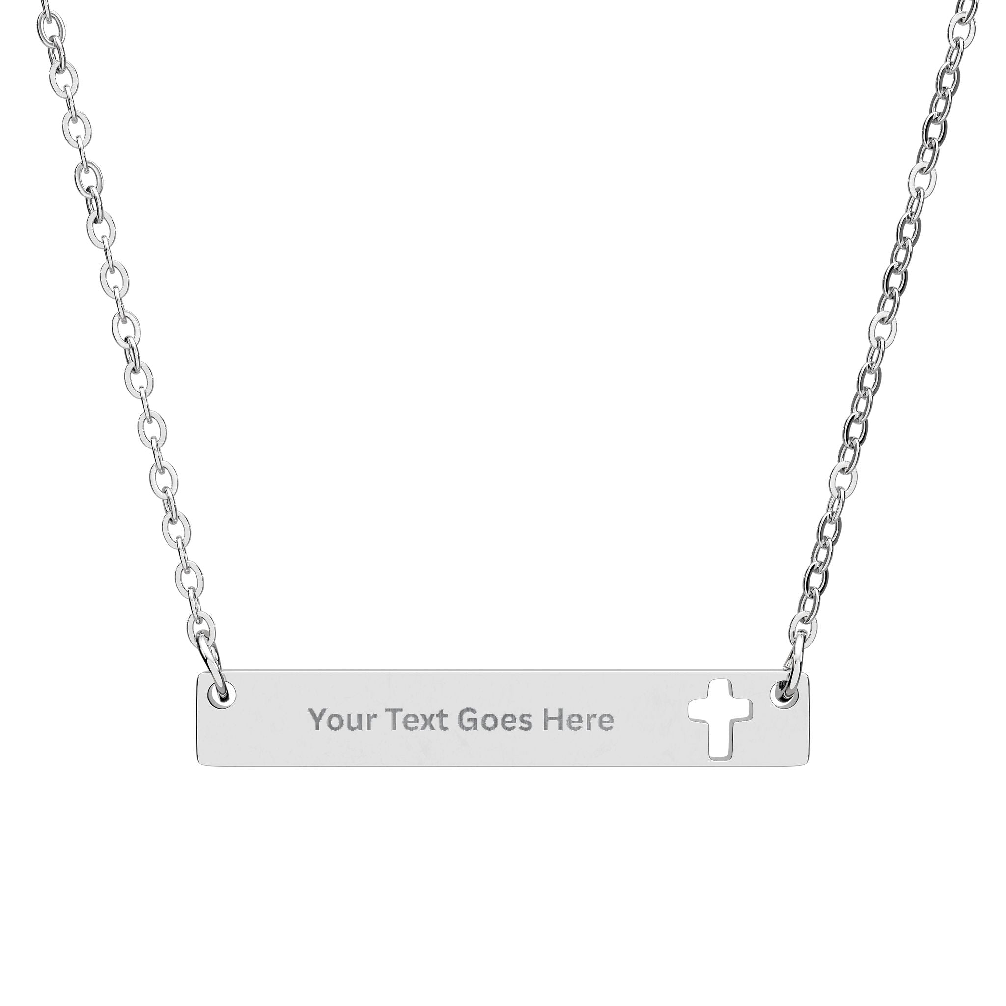 Personalized Cross Bar Necklace — Made Just for You