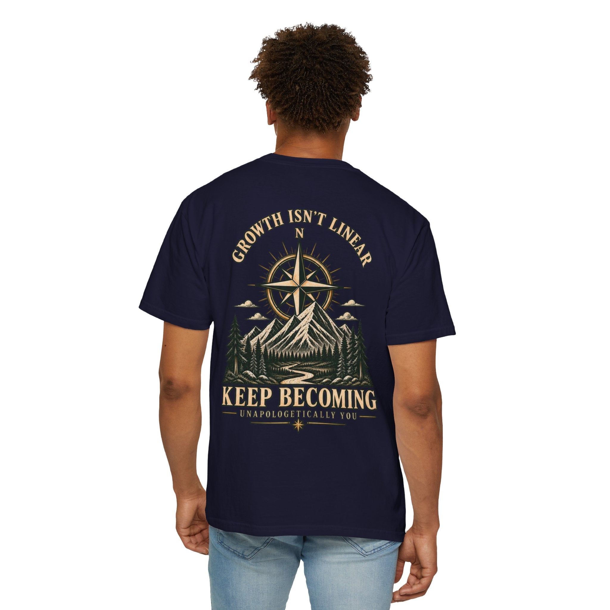 Keep Becoming Unisex Graphic Tee | Vintage Mountain Compass Shirt | Becoming Co.