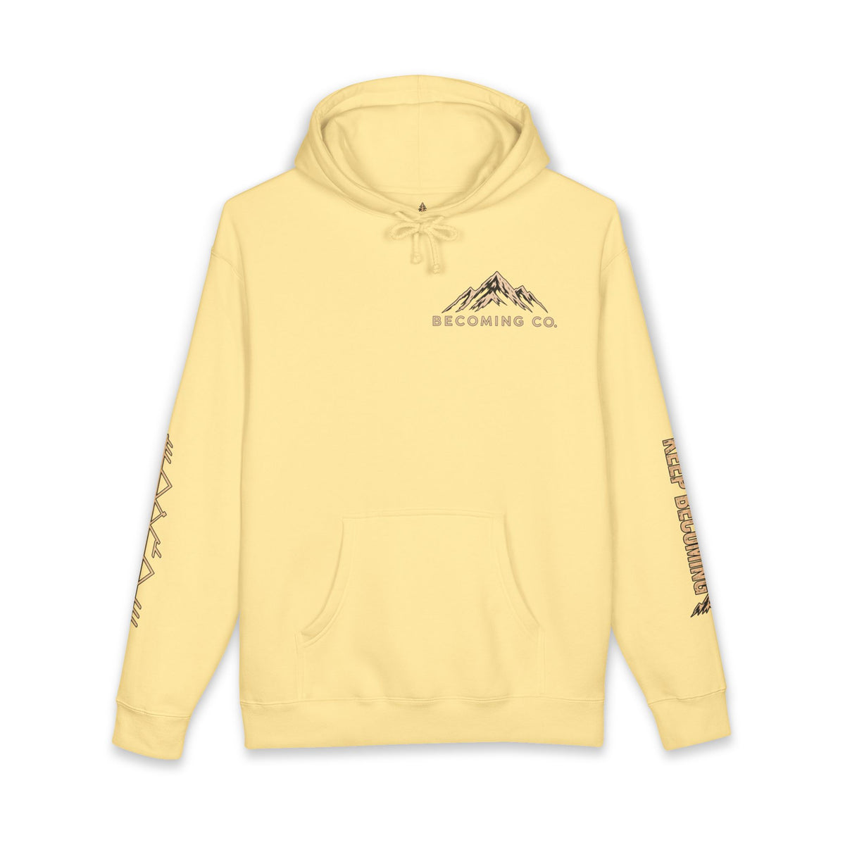Becoming Co. Keep Becoming Mountain Compass Hoodie | Rugged Outdoor Unisex Hoodie
