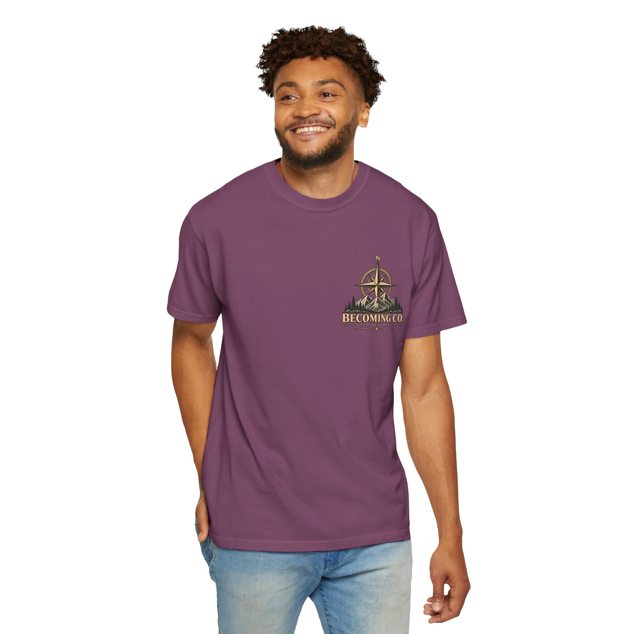 Keep Becoming Unisex Graphic Tee | Vintage Mountain Compass Shirt | Becoming Co.