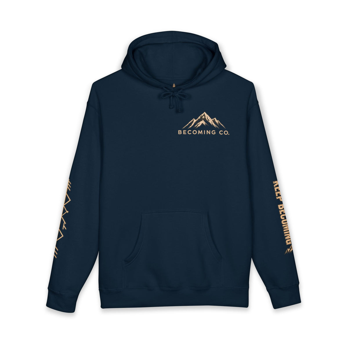 Becoming Co. Keep Becoming Mountain Compass Hoodie | Rugged Outdoor Unisex Hoodie