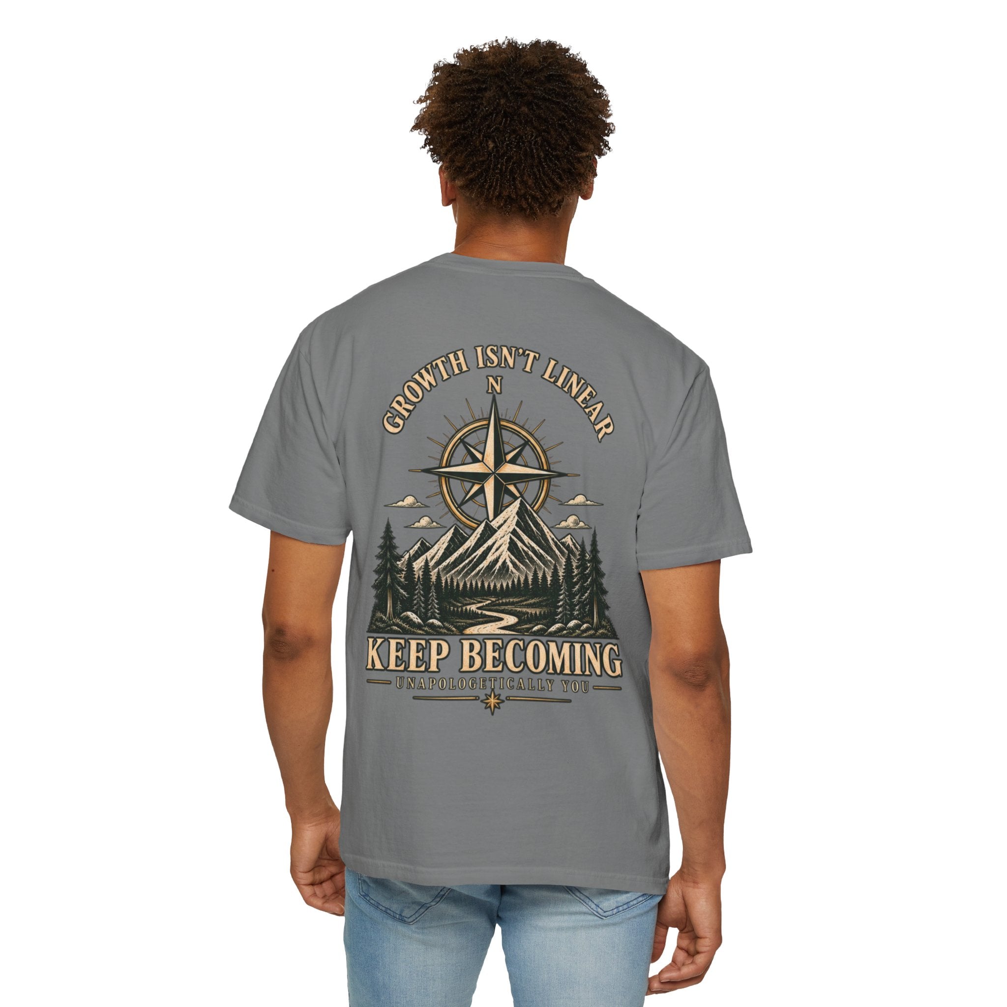 Keep Becoming Unisex Graphic Tee | Vintage Mountain Compass Shirt | Becoming Co.