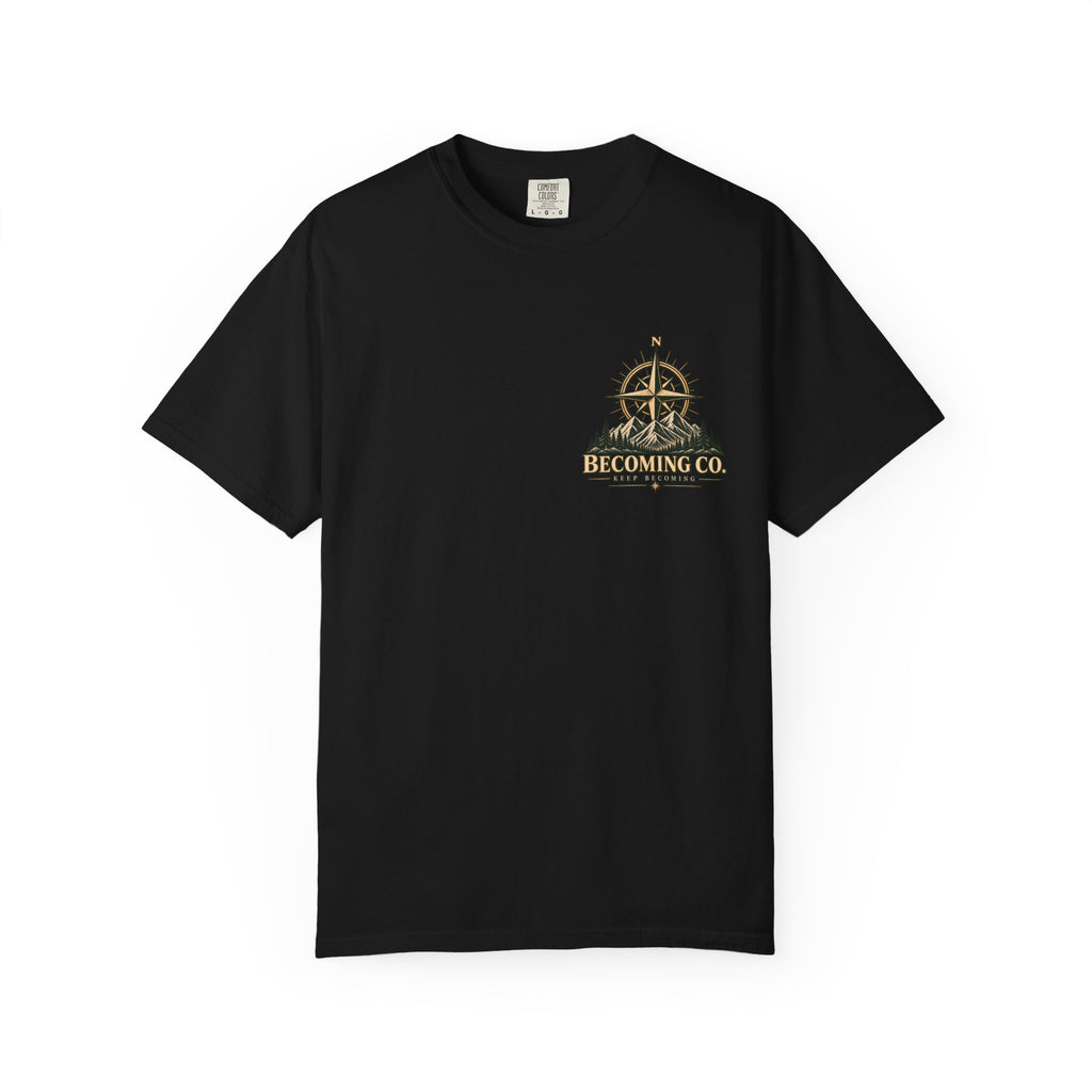 Keep Becoming Unisex Graphic Tee | Vintage Mountain Compass Shirt | Becoming Co.
