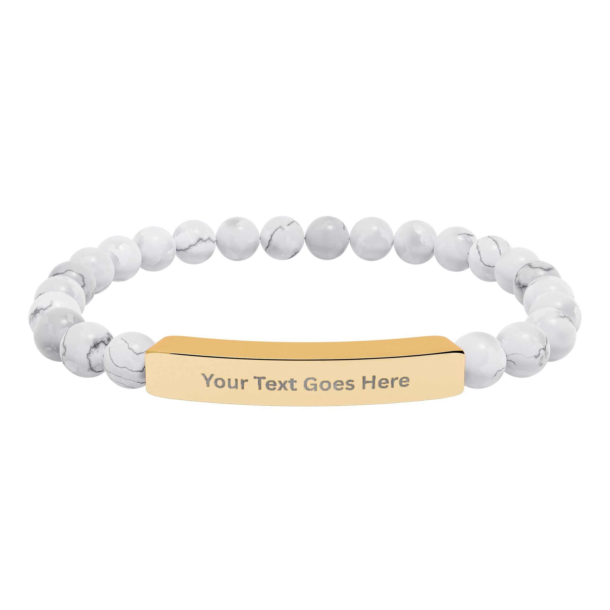 Personalized Beaded Bracelet – Engraved Name Bar Gift