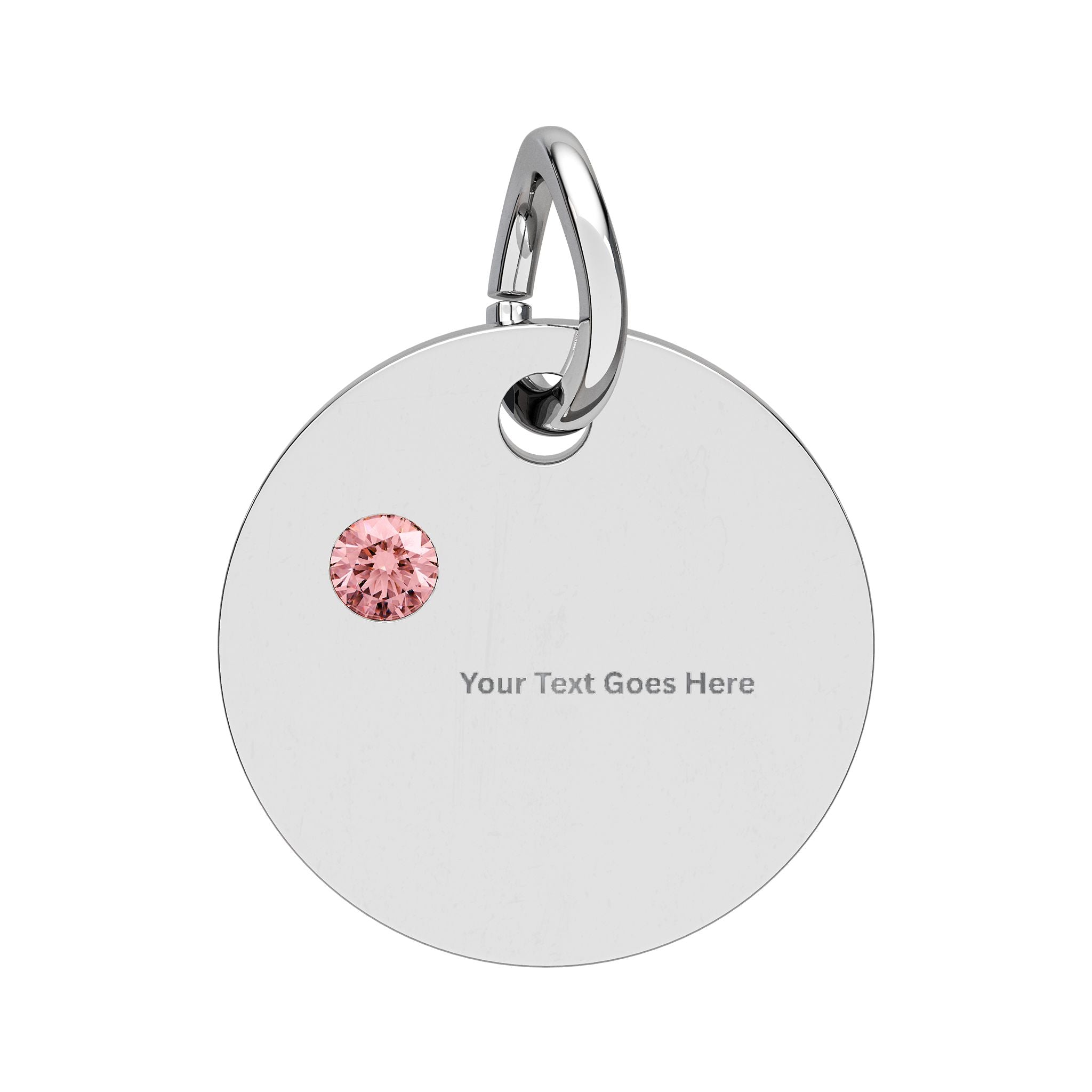 Personalized Birthstone Charm Necklace – Engraved Name Pendant Gift