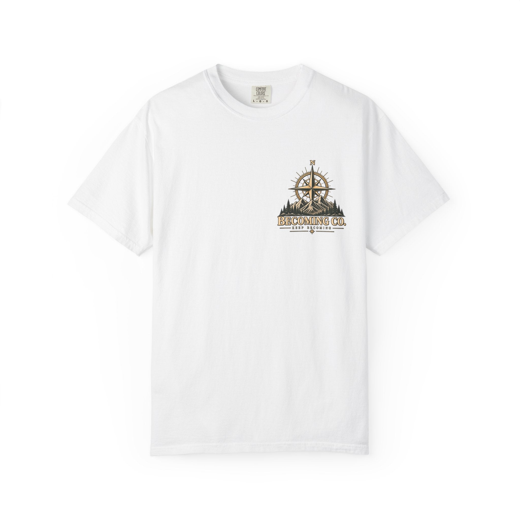 Keep Becoming Unisex Graphic Tee | Vintage Mountain Compass Shirt | Becoming Co.
