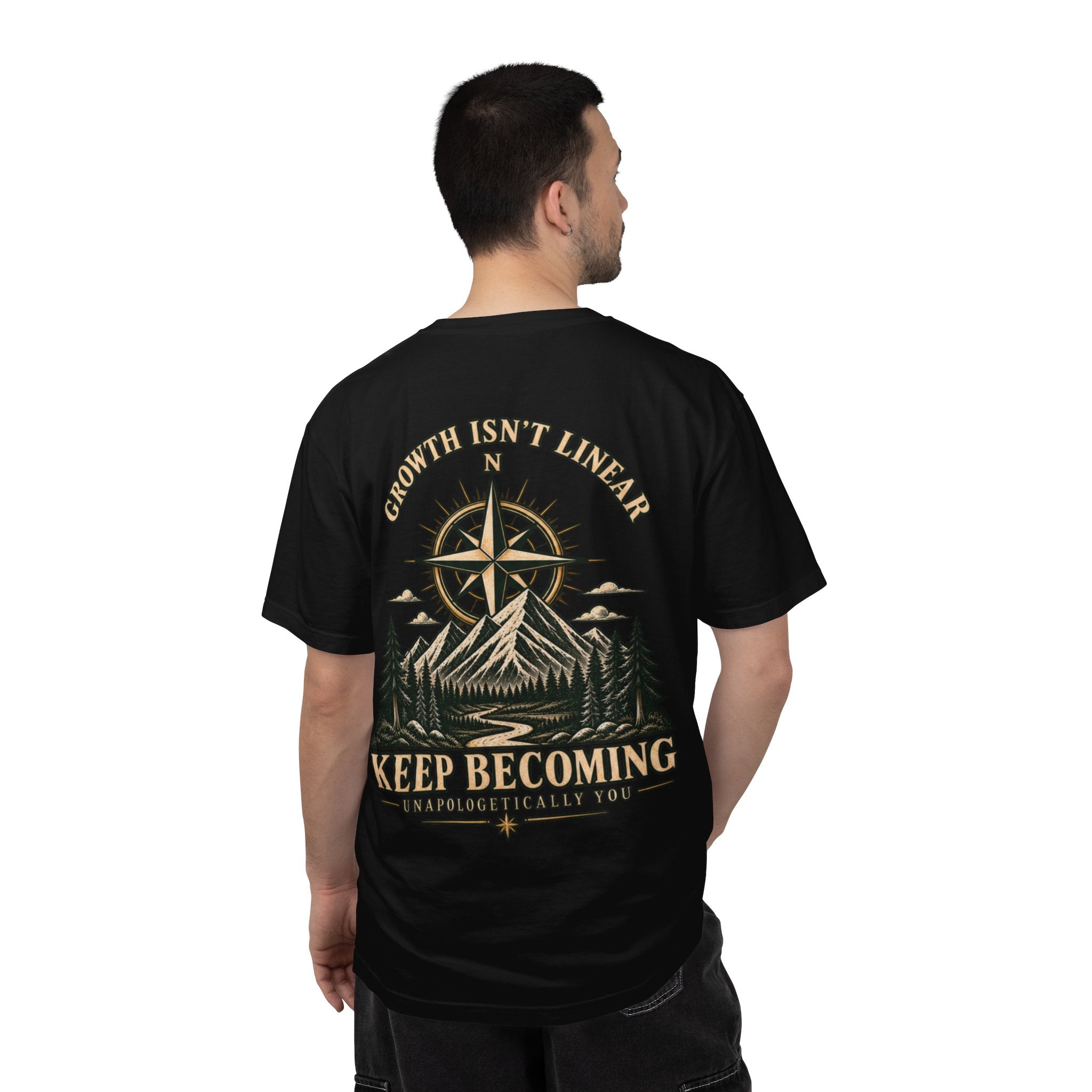Keep Becoming Unisex Graphic Tee | Vintage Mountain Compass Shirt | Becoming Co.
