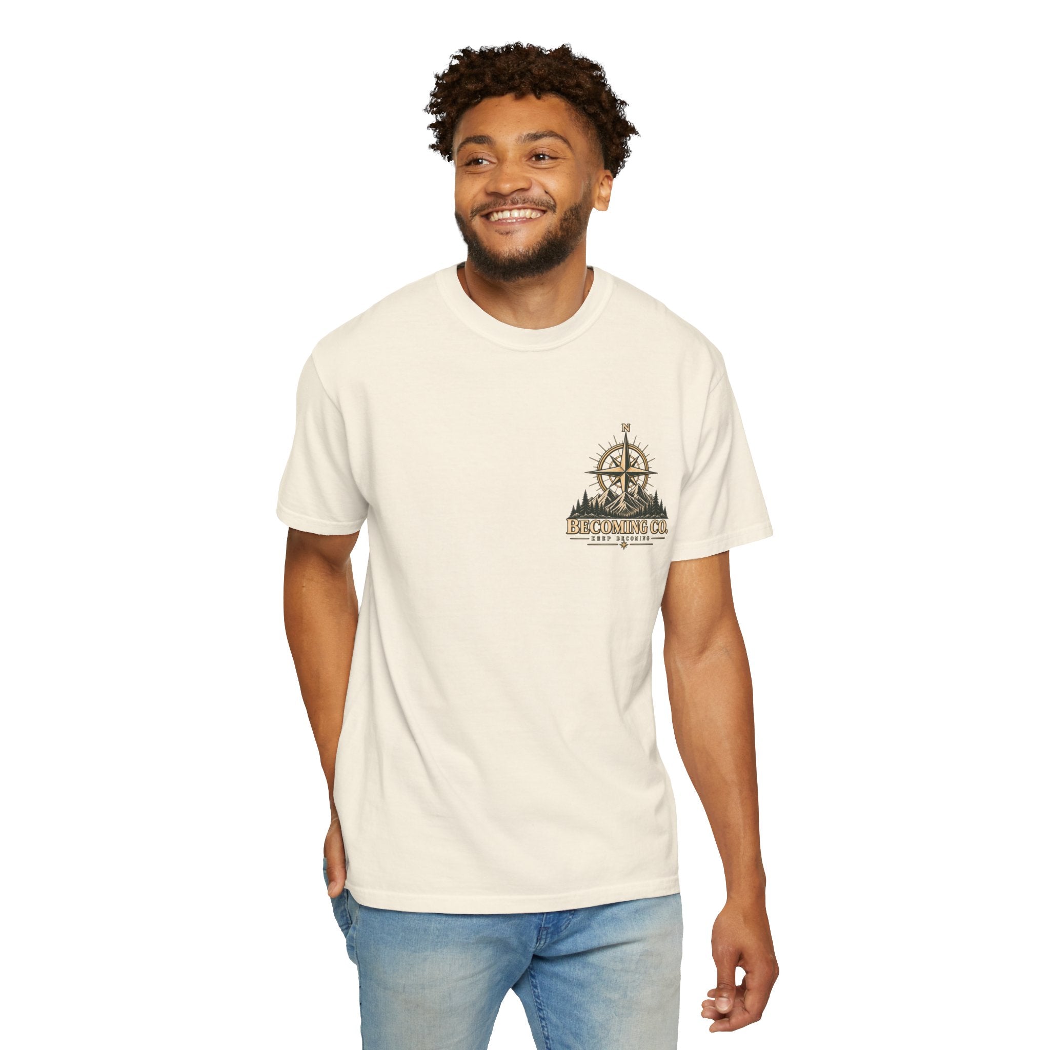 Keep Becoming Unisex Graphic Tee | Vintage Mountain Compass Shirt | Becoming Co.
