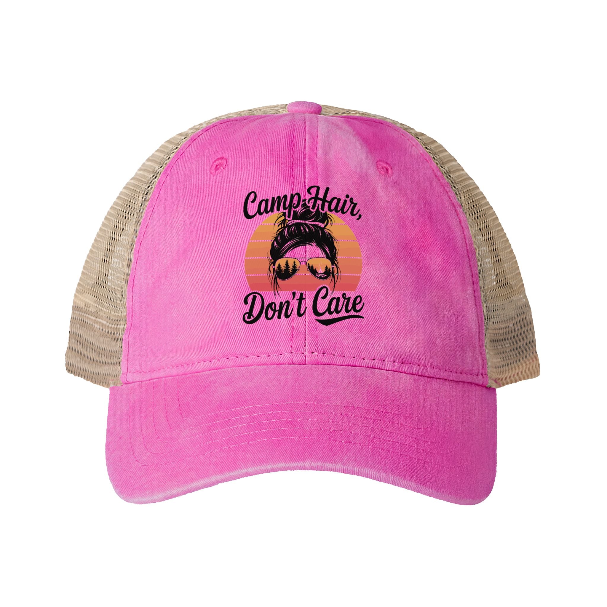Vintage Washed Ponytail Hat – Women’s Mesh Back Cap | Leopard Print Brim | Casual Summer Baseball Hat