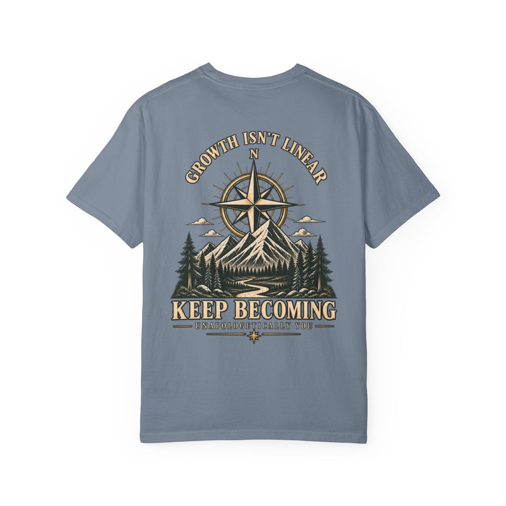 Keep Becoming Unisex Graphic Tee | Vintage Mountain Compass Shirt | Becoming Co.