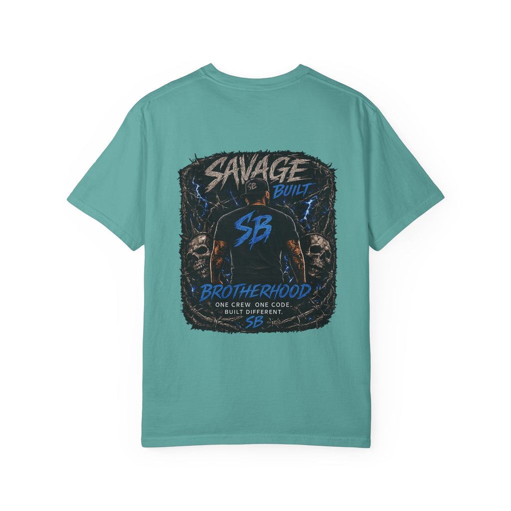 Savage Built Brotherhood T-Shirt | Men’s Graphic Tee | Streetwear Back Print Shirt | SB Logo Tee | Built Different Apparel