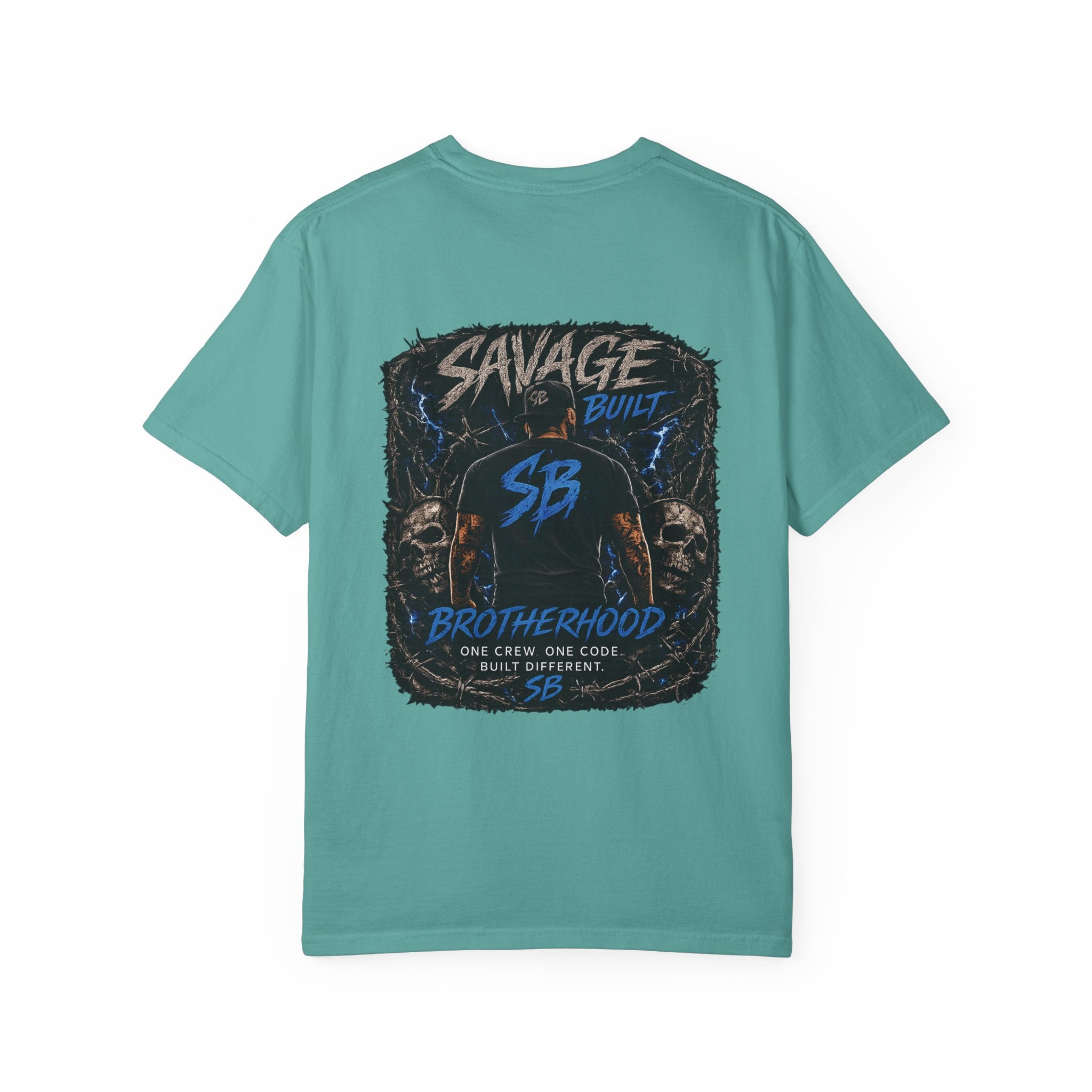 Savage Built Brotherhood T-Shirt | Men’s Graphic Tee | Streetwear Back Print Shirt | SB Logo Tee | Built Different Apparel