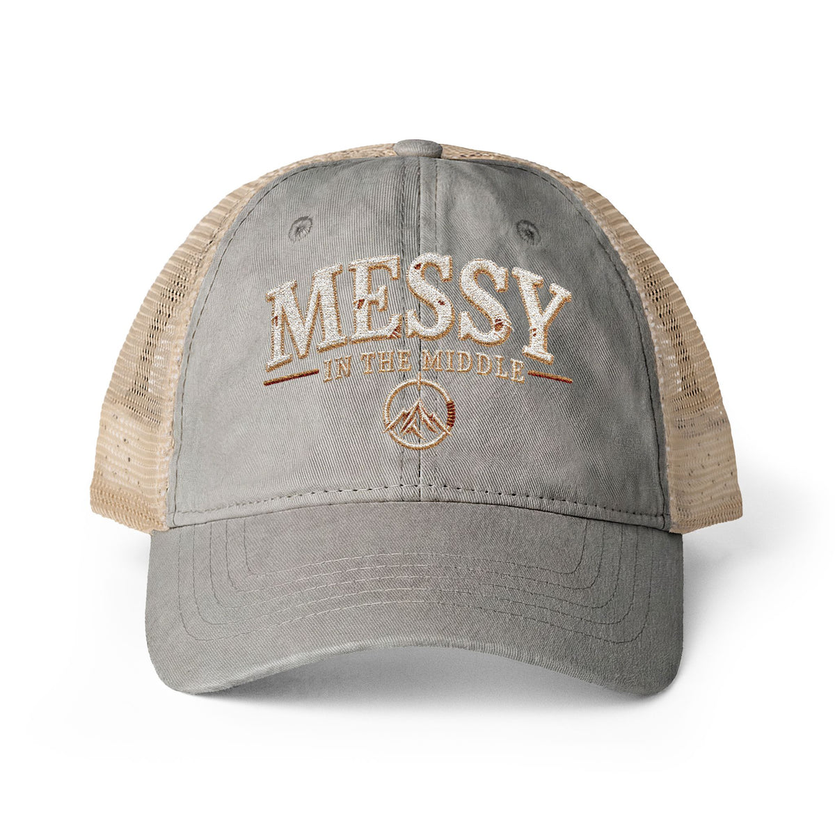 Messy in the Middle Washed Trucker Hat | Becoming Co.