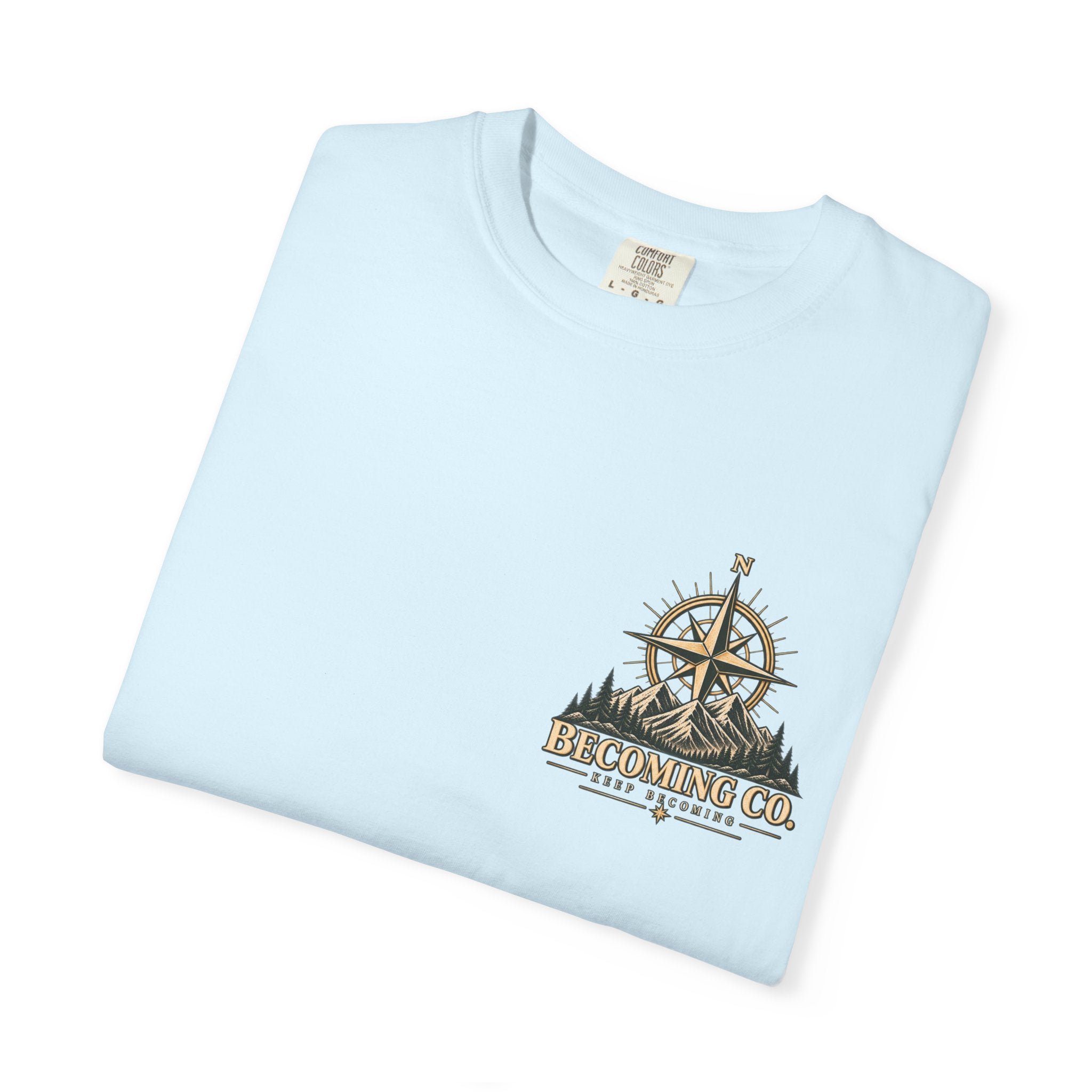 Keep Becoming Unisex Graphic Tee | Vintage Mountain Compass Shirt | Becoming Co.