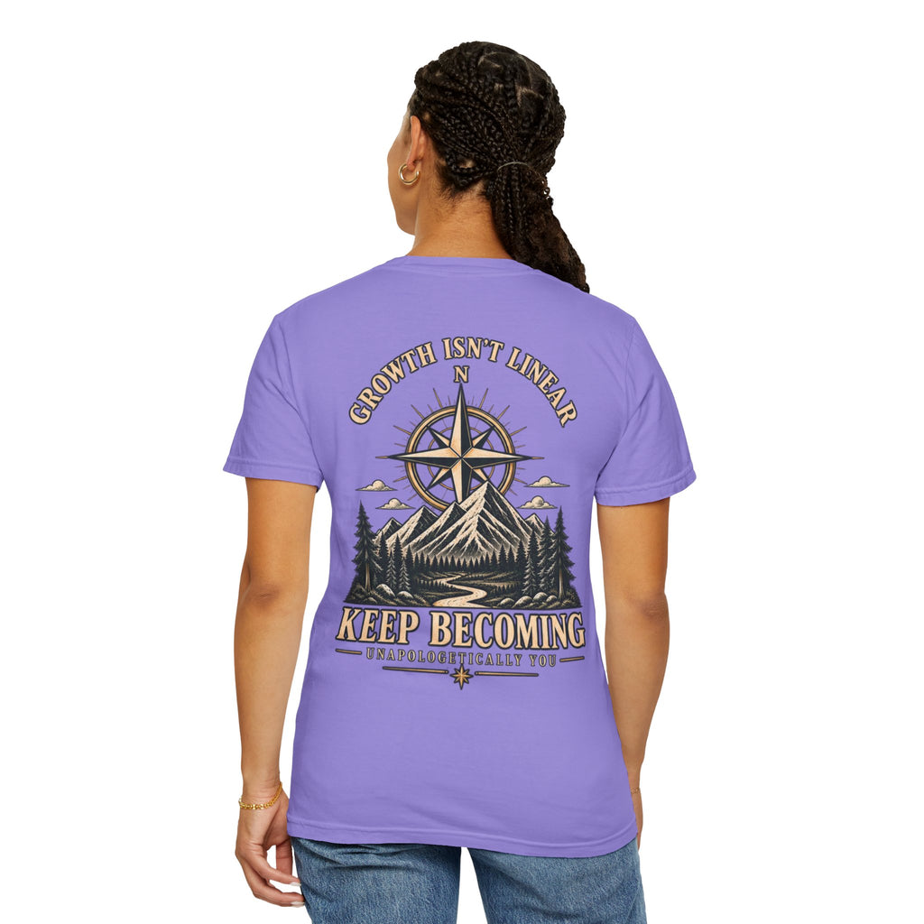 Keep Becoming Unisex Graphic Tee | Vintage Mountain Compass Shirt | Becoming Co.