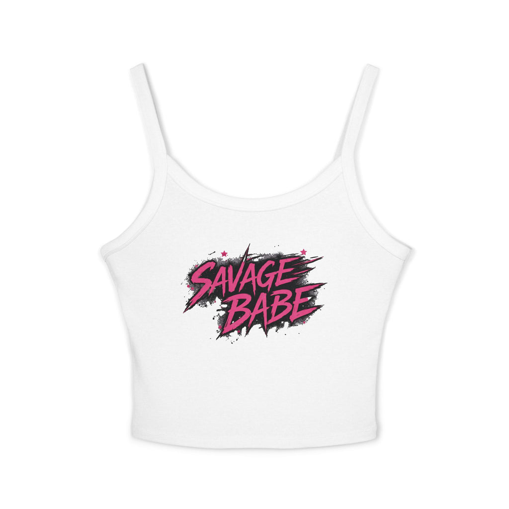 Savage Babe Tank Top | Edgy Graphic Shirt | Black Aesthetic Crop Tank | Streetwear Outfit | Bold Statement Top