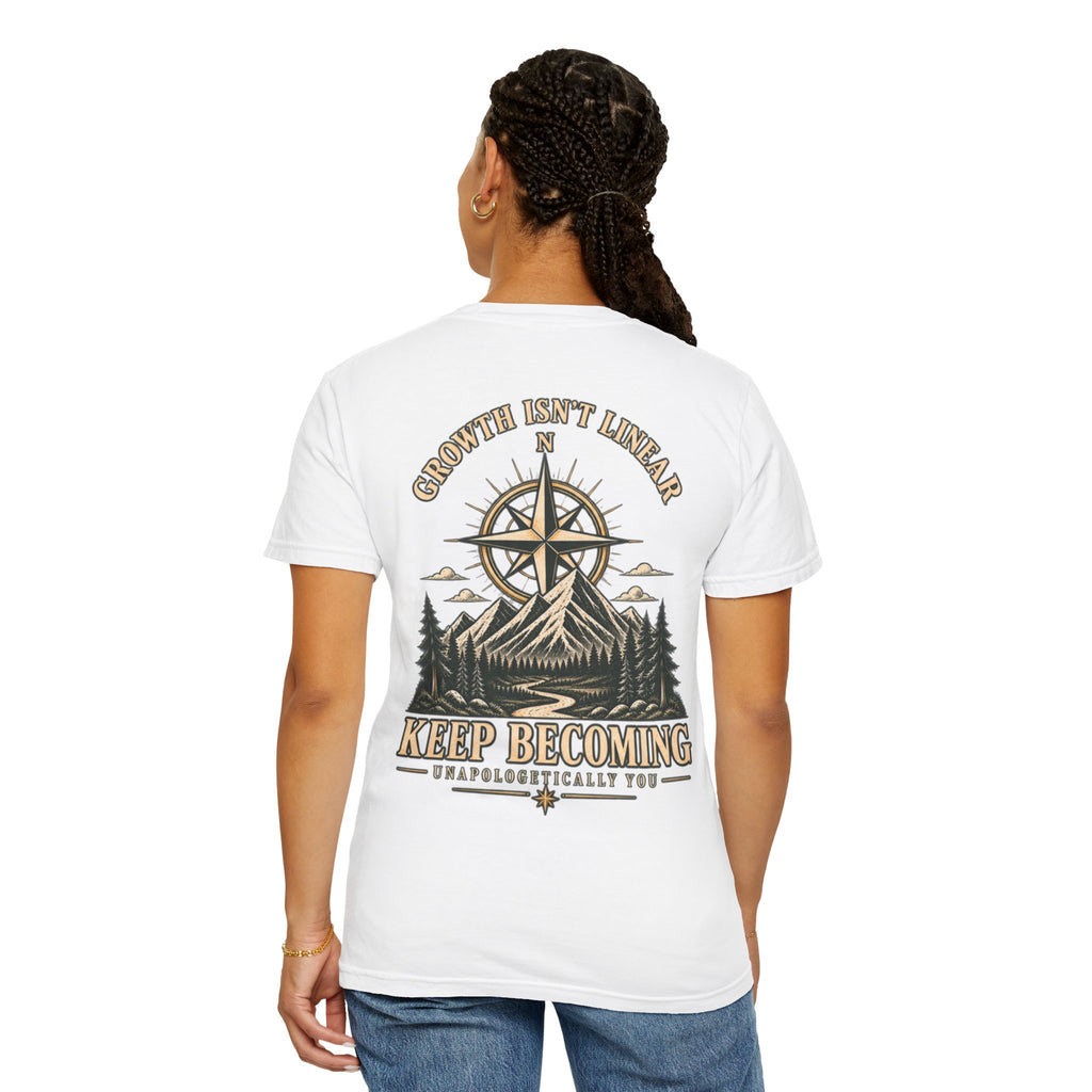 Keep Becoming Unisex Graphic Tee | Vintage Mountain Compass Shirt | Becoming Co.
