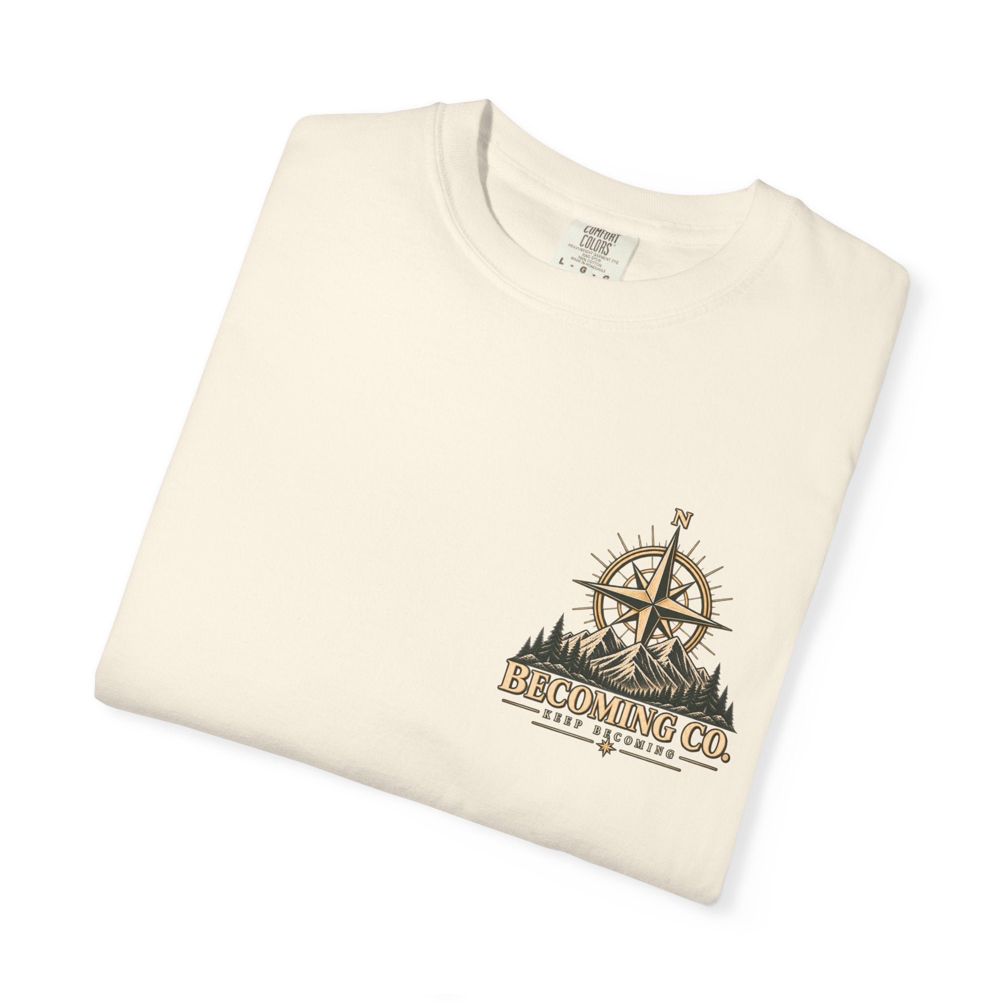Keep Becoming Unisex Graphic Tee | Vintage Mountain Compass Shirt | Becoming Co.