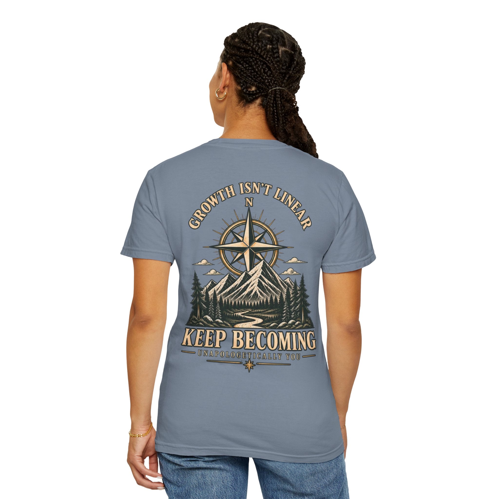 Keep Becoming Unisex Graphic Tee | Vintage Mountain Compass Shirt | Becoming Co.