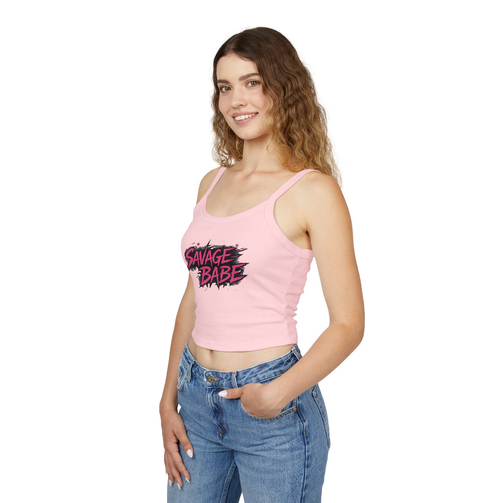 Savage Babe Tank Top | Edgy Graphic Shirt | Black Aesthetic Crop Tank | Streetwear Outfit | Bold Statement Top