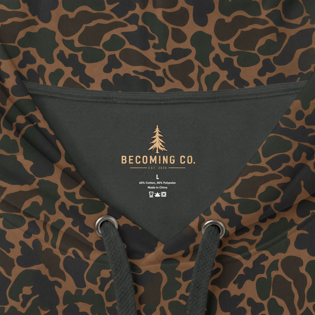 Becoming Co. Keep Becoming Mountain Compass Hoodie | Rugged Outdoor Unisex Hoodie