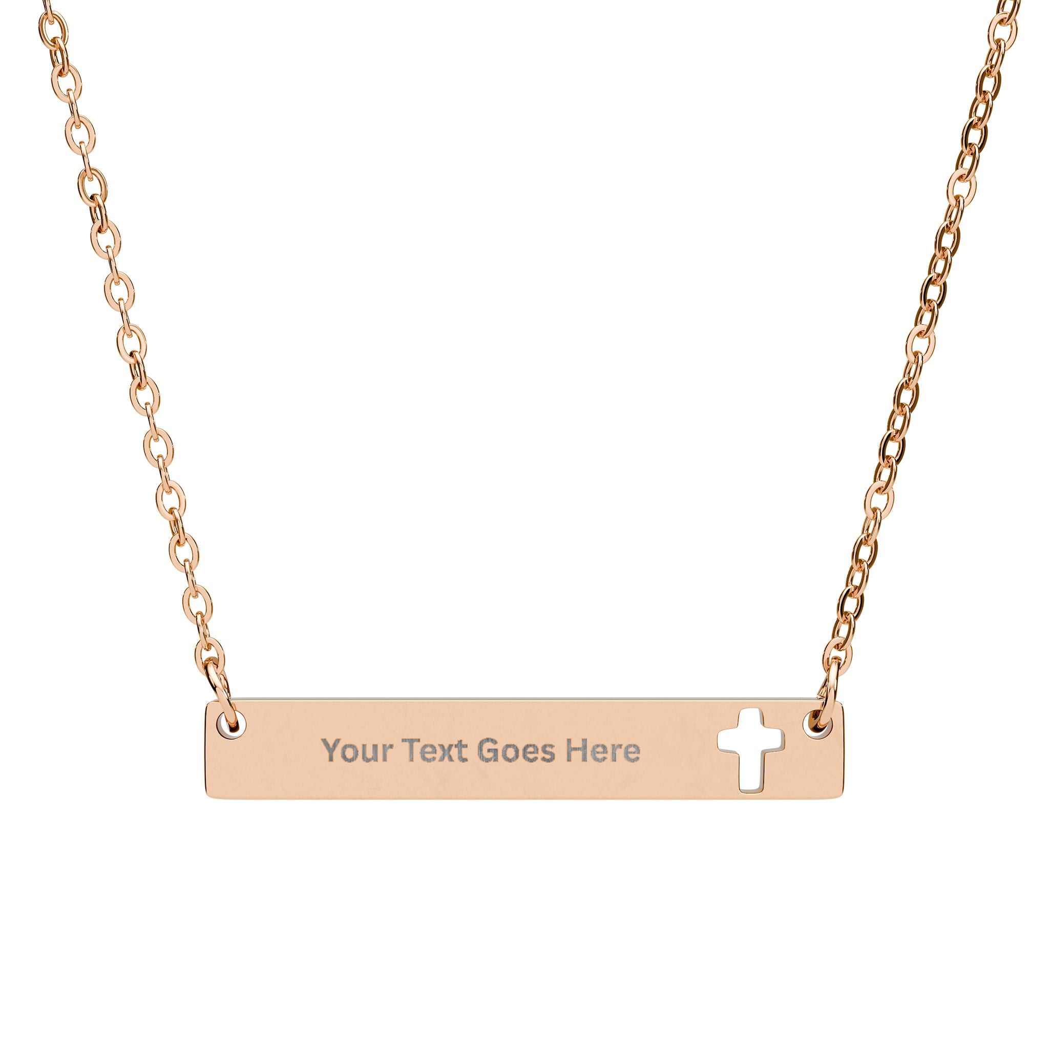 Personalized Cross Bar Necklace — Made Just for You