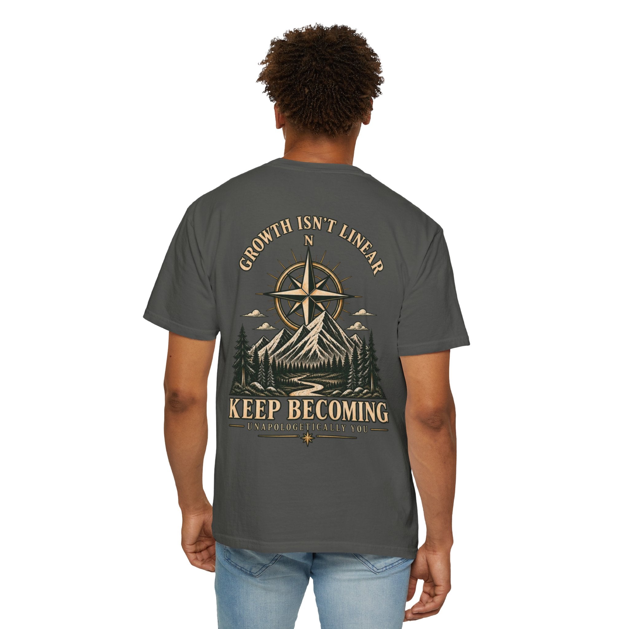 Keep Becoming Unisex Graphic Tee | Vintage Mountain Compass Shirt | Becoming Co.