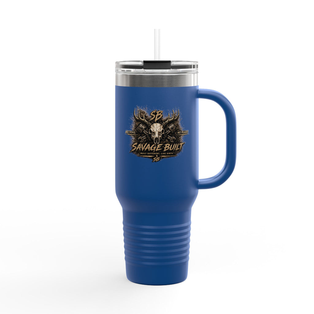 Savage Built 40oz Tumbler – Skull Logo Travel Mug | Insulated Stainless Steel Cup | Rugged Coffee Mug for Work, Outdoors & Daily Grind