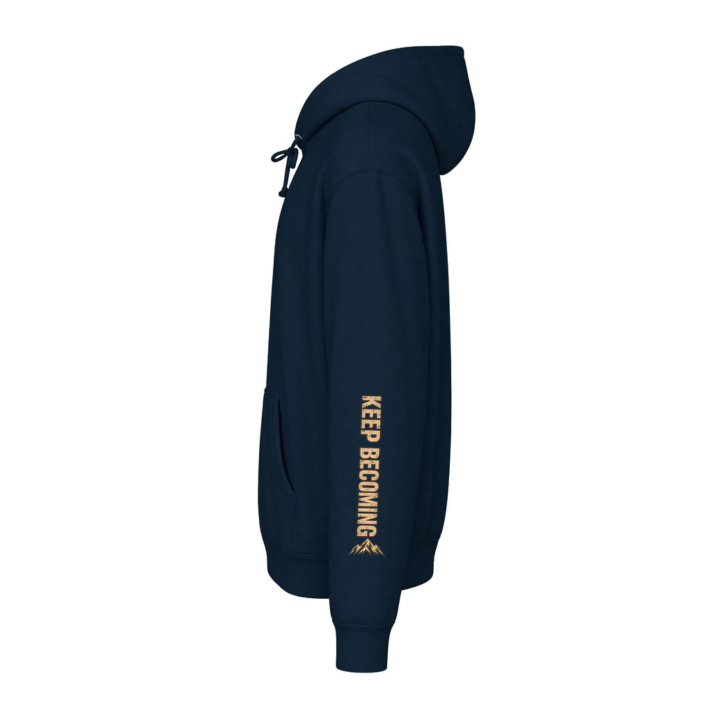 Becoming Co. Keep Becoming Mountain Compass Hoodie | Rugged Outdoor Unisex Hoodie