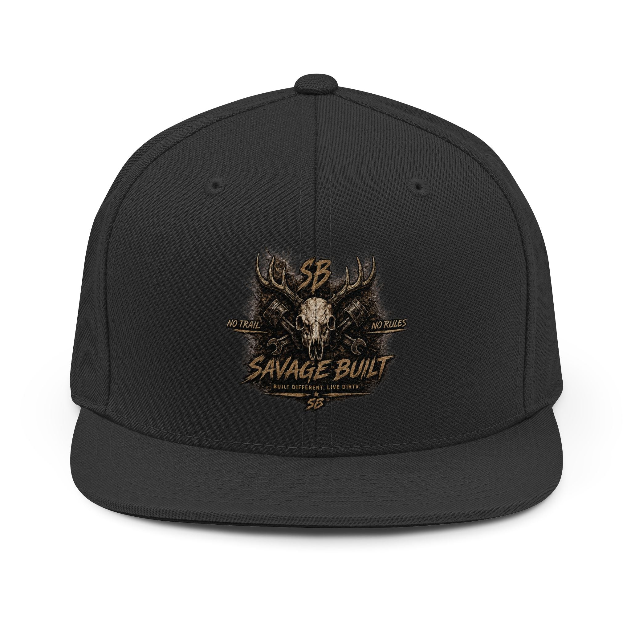 Savage Built Hat | Deer Skull Antler Snapback | Country Trucker Cap | Hunting Hat | Outdoor Streetwear Cap