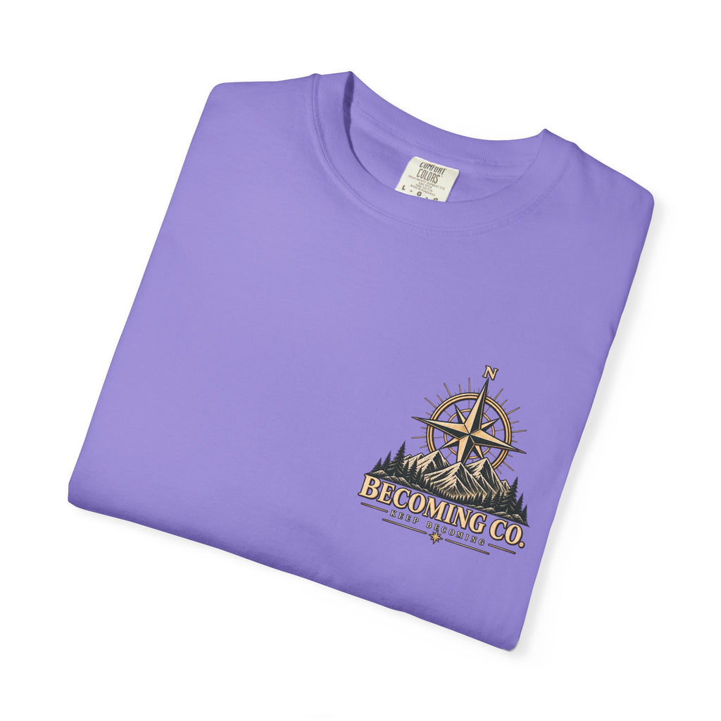 Keep Becoming Unisex Graphic Tee | Vintage Mountain Compass Shirt | Becoming Co.