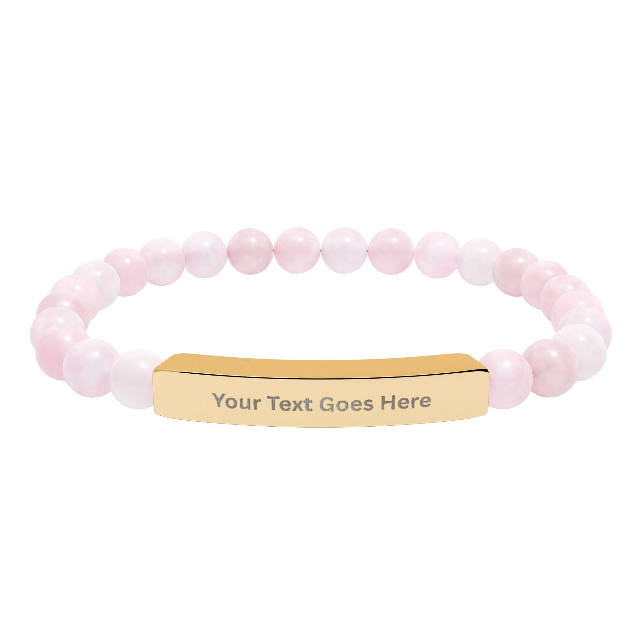 Personalized Beaded Bracelet – Engraved Name Bar Gift